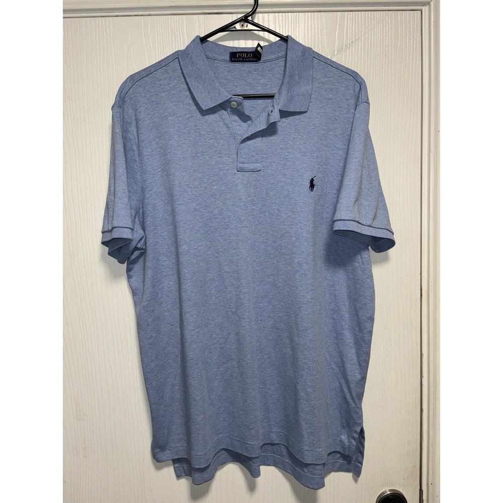 Polo Ralph Lauren Shirt Mens XL Blue Pony Pique Mesh Short Sleeve